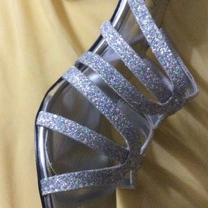 Sparkly silver heels only worn once